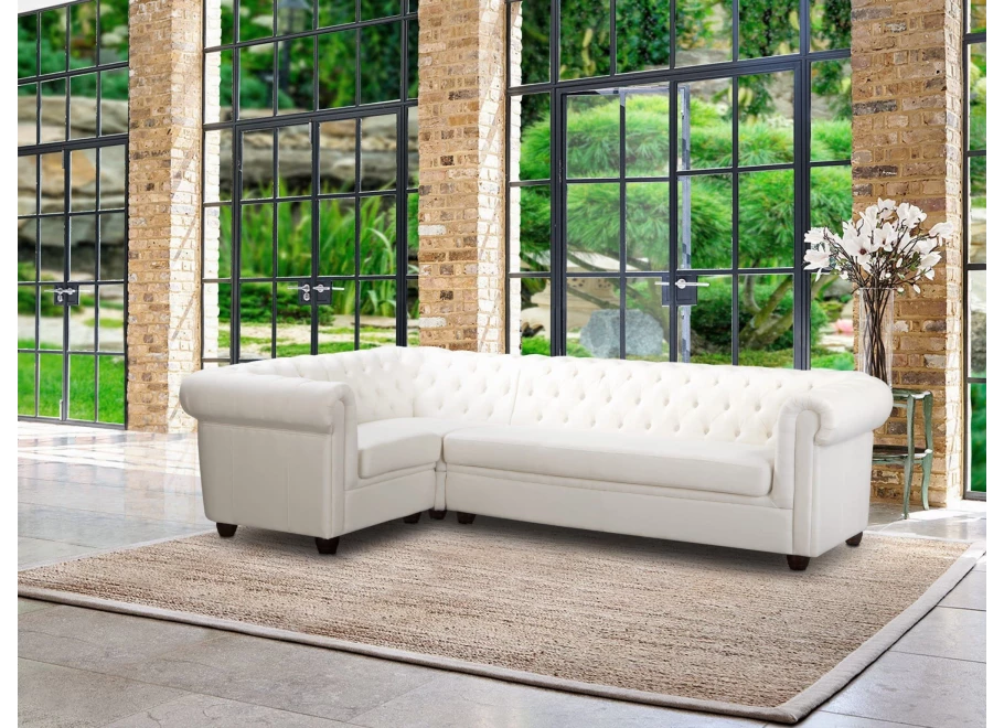 Narożnik sześcioosobowy pikowany Chesterfield SYDNEY 2+E+3