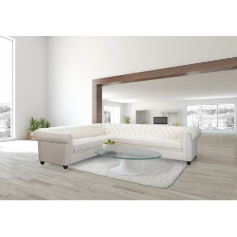 Narożnik siedmioosobowy pikowany Chesterfield SYDNEY 3+E+3