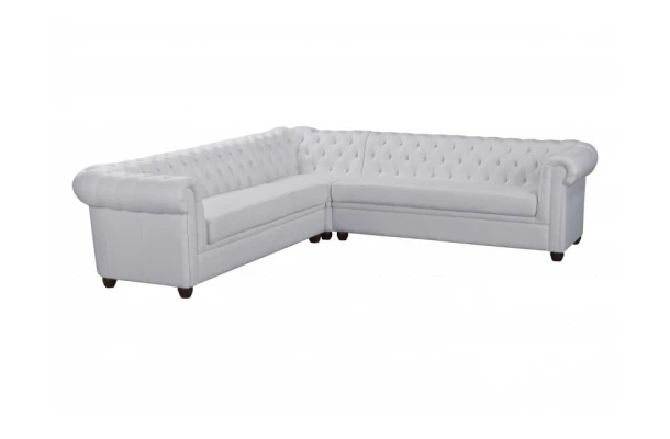 Narożnik siedmioosobowy pikowany Chesterfield SYDNEY 3+E+3 - otwarty