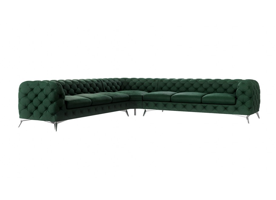 Narożnik siedmioosobowy pikowany glamour Chesterfield TEO 3+E+3 4