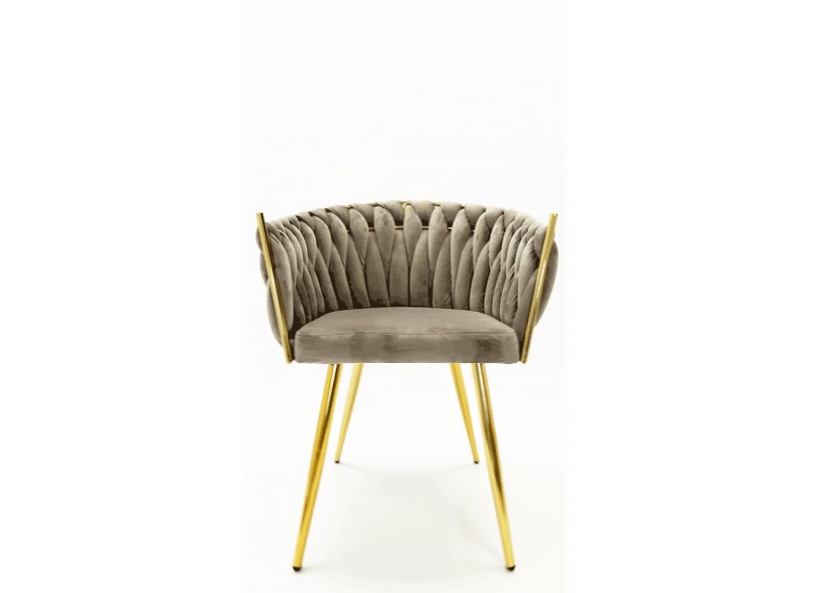 Krzesło tapicerowane złote Diego 2