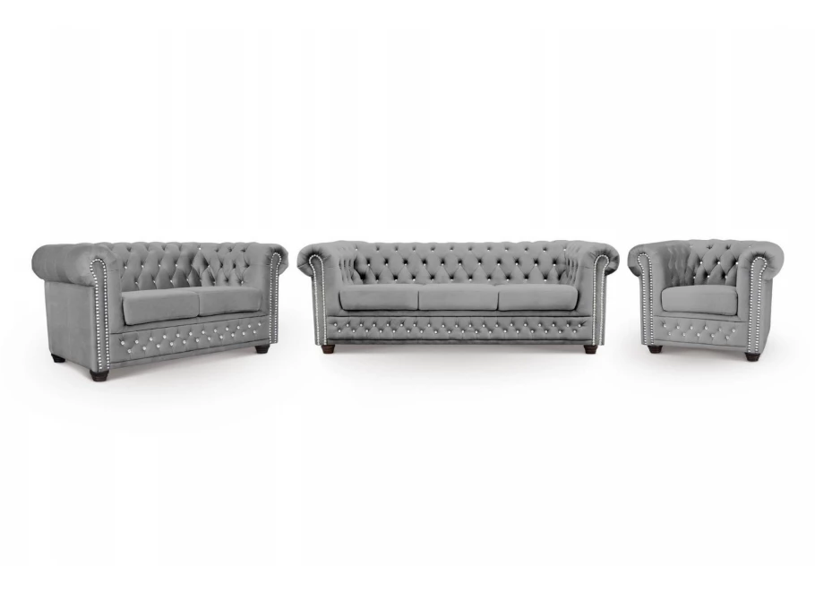 Zestaw mebli pikowanych Chesterfield 3+2+1 FELIX BLINK