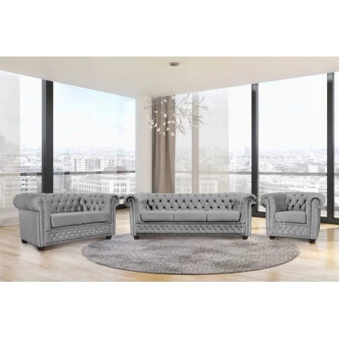 Zestaw mebli pikowanych Chesterfield 3+2+1 FELIX BLINK