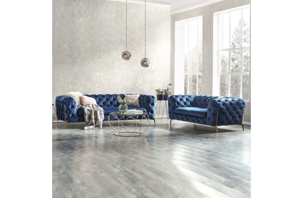 Zestaw mebli pikowanych glamour luksusowy 3+2 TEO HIGH - wypoczynkowe