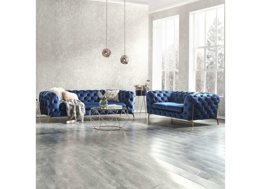 Zestaw mebli pikowanych glamour luksusowy 3+2 TEO HIGH 2