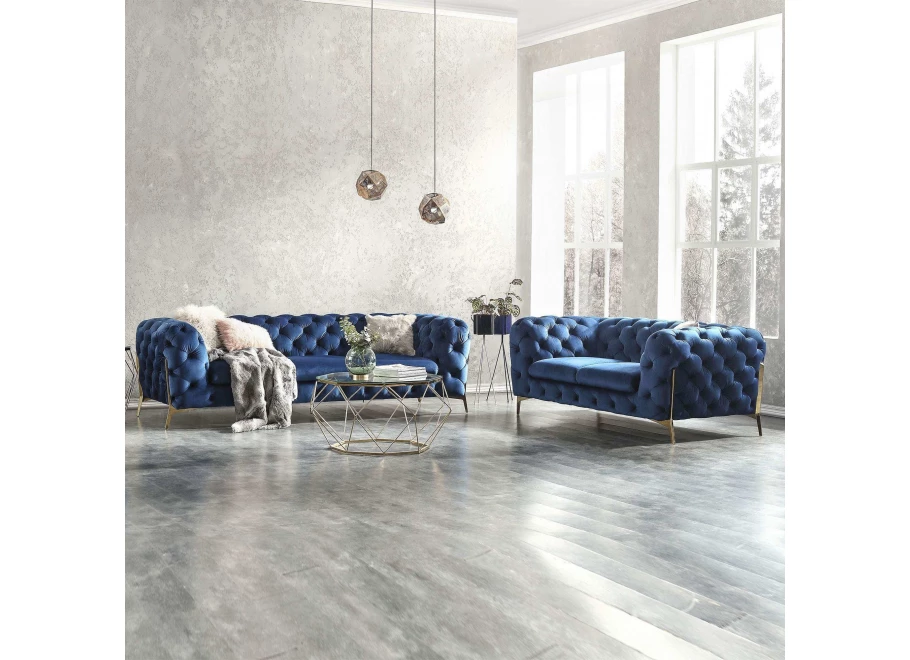 Zestaw mebli pikowanych glamour luksusowy 3+2 TEO HIGH