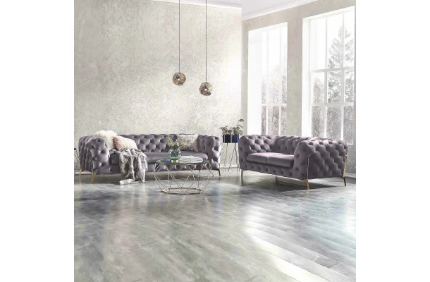Zestaw mebli pikowanych glamour luksusowy 3+2 TEO HIGH - zestawy