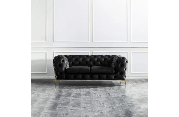Zestaw mebli pikowanych glamour luksusowy 3+2 TEO HIGH - sofy