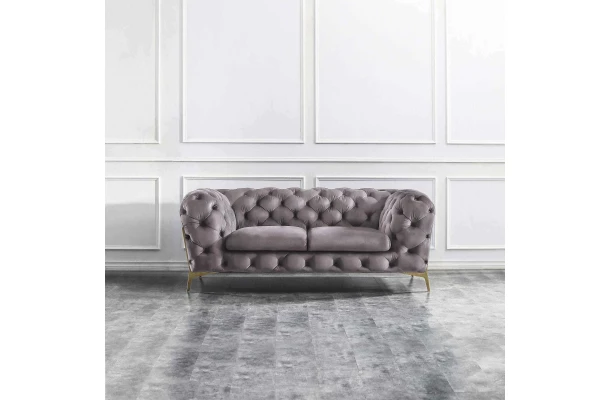 Zestaw mebli pikowanych glamour luksusowy 3+2 TEO HIGH - narożniki