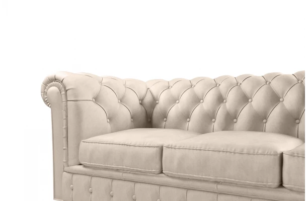 Zestaw mebli pikowanych glamour Chesterfield 3+2+1 SOLARIS - stylowe
