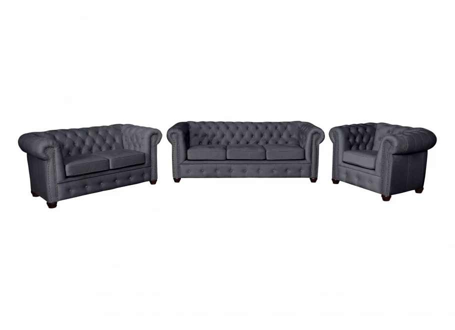 Zestaw mebli pikowanych glamour 3+2+1 VINCENT