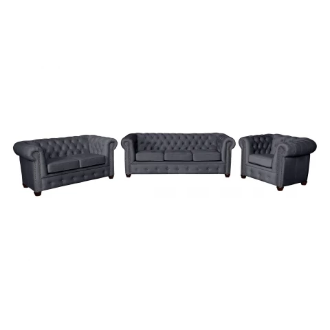 Zestaw mebli pikowanych glamour 3+2+1 VINCENT