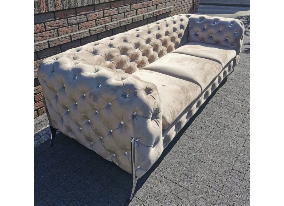 Sofa trzyosobowa pikowana glamour Chesterfield TEO HIGH BLINK 3