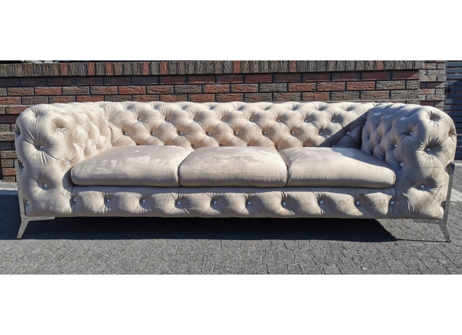 Sofa trzyosobowa pikowana glamour Chesterfield TEO HIGH BLINK 3 8