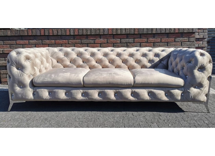 Sofa trzyosobowa pikowana glamour Chesterfield TEO HIGH BLINK 3