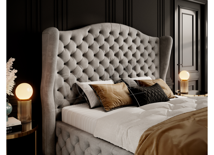 Łóżko tapicerowane glamour ROYAL 3