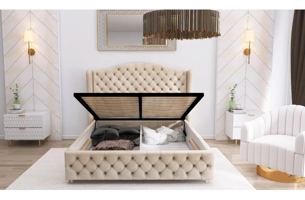 Łóżko tapicerowane glamour ROYAL - designerskie