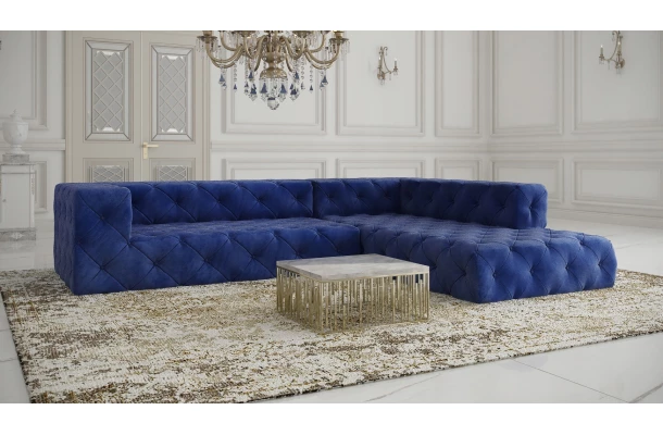 Narożnik pięcioosobowy pikowany glamour BENTLEY - design i funkcjonalnosc w parze
