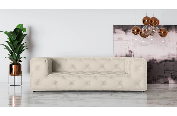 Sofa trzyosobowa pikowana premium Chesterfield BENTLEY - eleganckie