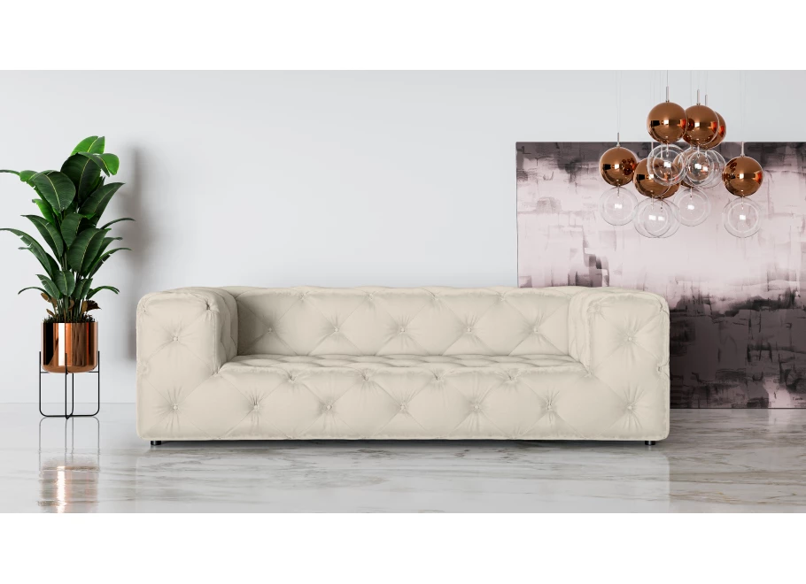 Sofa trzyosobowa pikowana premium Chesterfield BENTLEY