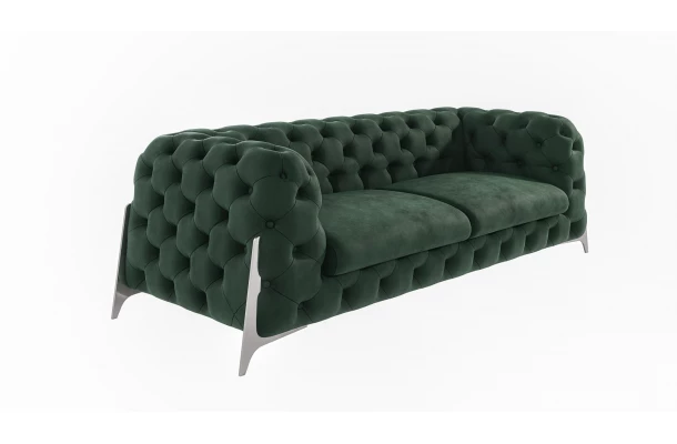 Sofa trzyosobowa pikowana glamour Chesterfield KALIFORNIA 3 - komfortowe