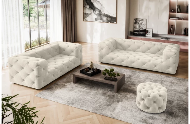 Sofa dwuosobowa pikowana premium Chesterfield BENTLEY - design i funkcjonalnosc w parze