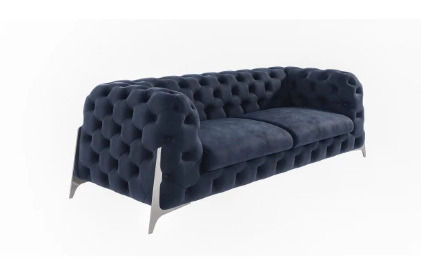 Sofa trzyosobowa pikowana glamour Chesterfield KALIFORNIA 3 - praktyczne