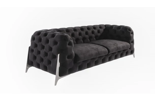 Sofa trzyosobowa pikowana glamour Chesterfield KALIFORNIA 3 - wypoczynkowe