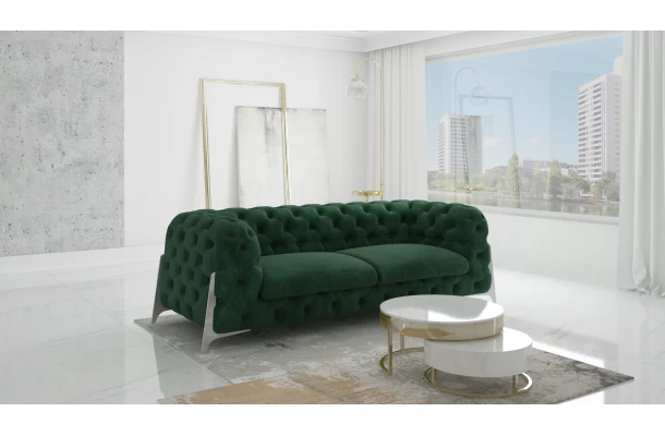 Sofa trzyosobowa pikowana glamour Chesterfield KALIFORNIA 3 - design i funkcjonalnosc w parze