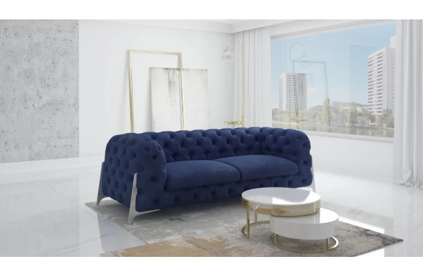 Sofa trzyosobowa pikowana glamour Chesterfield KALIFORNIA 3 - design i funkcjonalnosc w parze