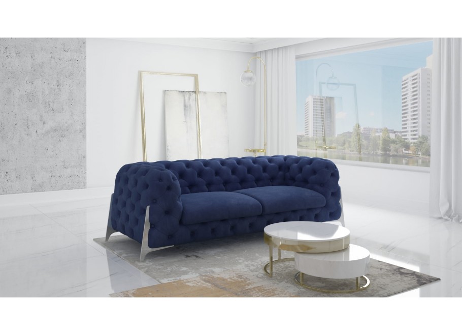 Sofa trzyosobowa pikowana glamour Chesterfield KALIFORNIA 3 14