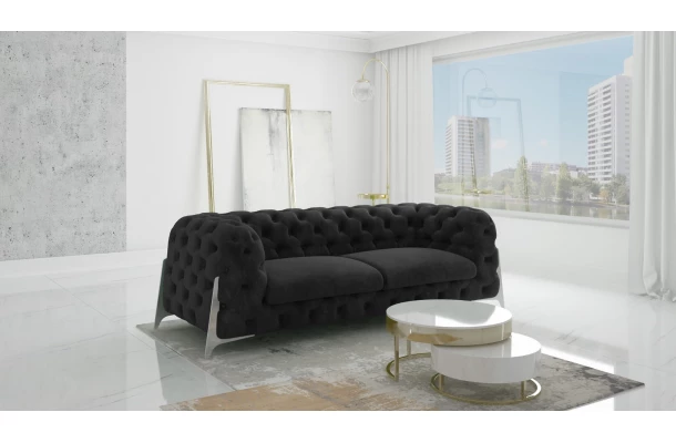 Sofa trzyosobowa pikowana glamour Chesterfield KALIFORNIA 3 - design i funkcjonalnosc w parze