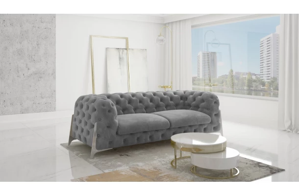 Sofa trzyosobowa pikowana glamour Chesterfield KALIFORNIA 3 - sofy