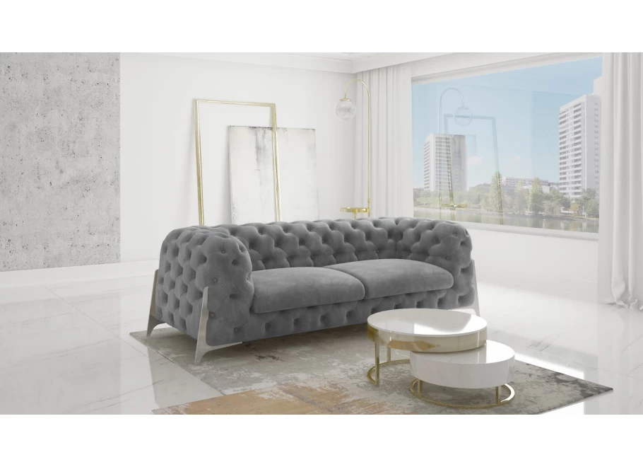 Sofa trzyosobowa pikowana glamour Chesterfield KALIFORNIA 3