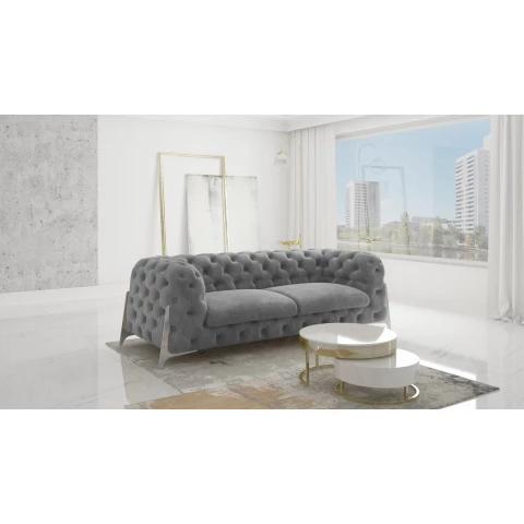 Sofa trzyosobowa pikowana glamour Chesterfield KALIFORNIA 3