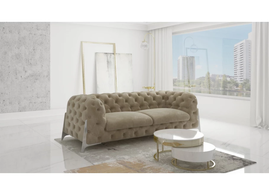 Sofa trzyosobowa pikowana glamour Chesterfield KALIFORNIA 3