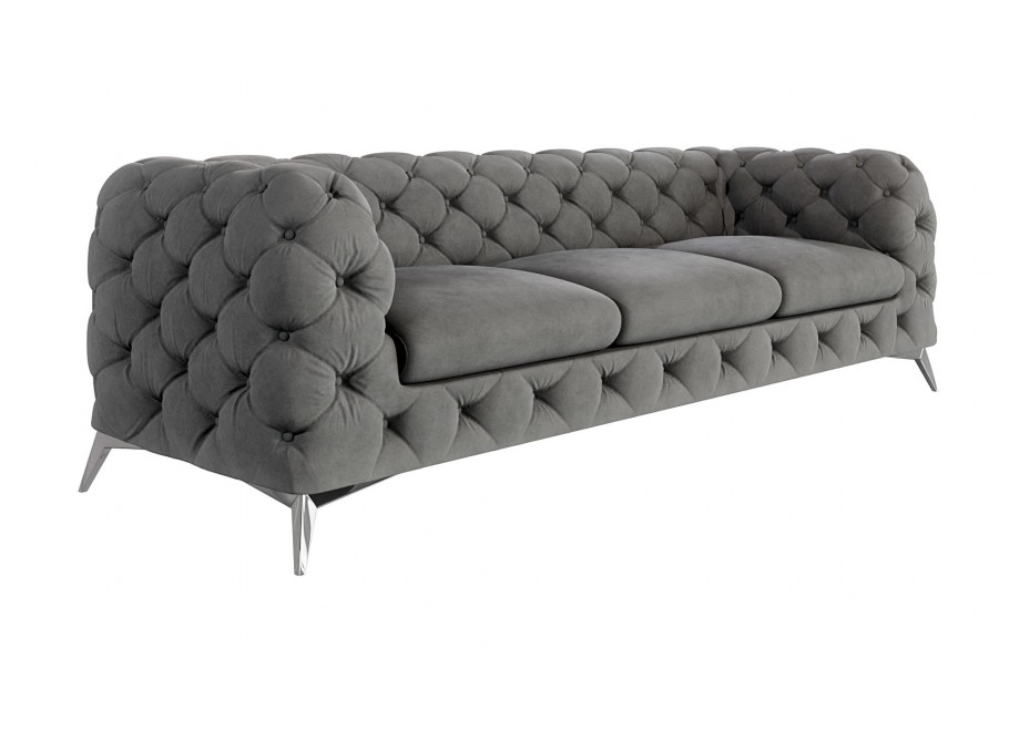 Sofa trzyosobowa pikowana glamour Chesterfield TEO 3 4