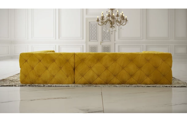 Narożnik pięcioosobowy pikowany glamour BENTLEY - design i funkcjonalnosc w parze