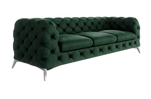 Sofa trzyosobowa pikowana glamour Chesterfield TEO 3 - wygodne Sofa trzyosobowa pikowana glamour Chesterfield TEO 3 - wygodne