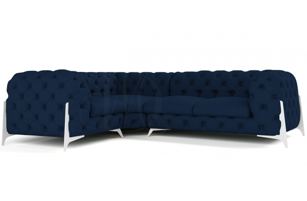 Narożnik czteroosobowy pikowany glamour Chesterfield KALIFORNIA 1+E+2