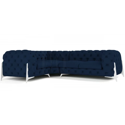 Narożnik czteroosobowy pikowany glamour Chesterfield...