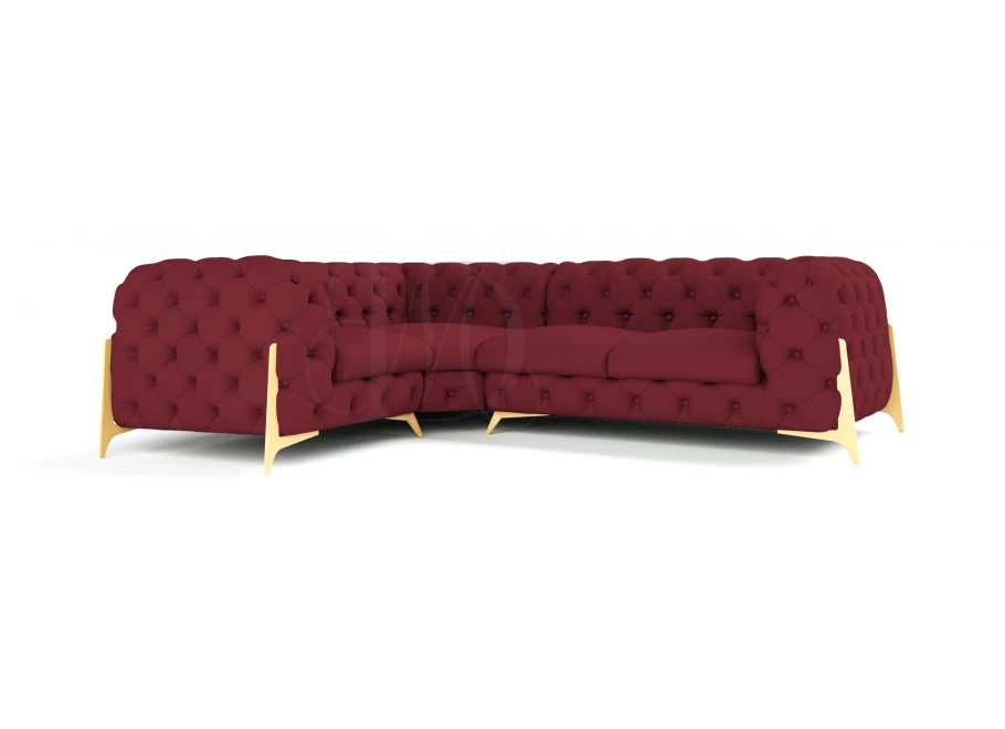Narożnik czteroosobowy pikowany glamour Chesterfield KALIFORNIA 1+E+2 Narożnik czteroosobowy pikowany glamour Chesterfield KALIFORNIA 1+E+2