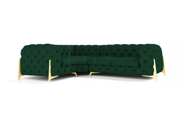 Narożnik czteroosobowy pikowany glamour Chesterfield KALIFORNIA 1+E+2 - design Narożnik czteroosobowy pikowany glamour Chesterfield KALIFORNIA 1+E+2 - design
