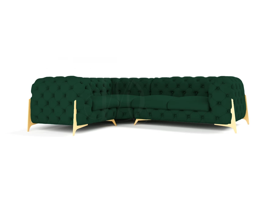 Narożnik czteroosobowy pikowany glamour Chesterfield KALIFORNIA 1+E+2 Narożnik czteroosobowy pikowany glamour Chesterfield KALIFORNIA 1+E+2