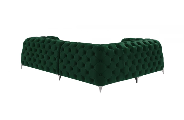 Narożnik czteroosobowy pikowany glamour Chesterfield KALIFORNIA 1+E+2 - przestronne Narożnik czteroosobowy pikowany glamour Chesterfield KALIFORNIA 1+E+2 - przestronne