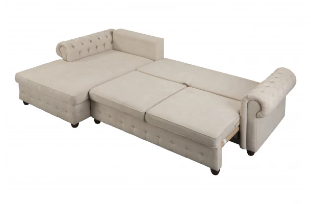 Narożnik czteroosobowy pikowany glamour LUZERN - design i funkcjonalnosc w parze