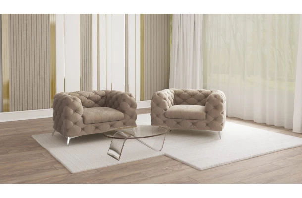 Fotel pikowany TEO chesterfield - wygodne