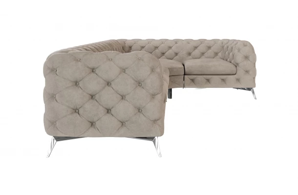 Narożnik pięcioosobowy luksusowy pikowany Chesterfield TEO 3+E+1 - bok Narożnik pięcioosobowy luksusowy pikowany Chesterfield TEO 3+E+1 - bok