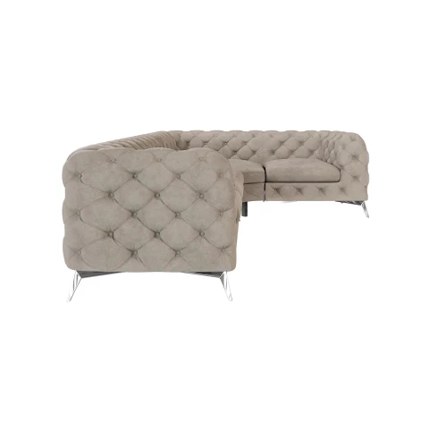 Narożnik pięcioosobowy luksusowy pikowany Chesterfield TEO 3+E+1