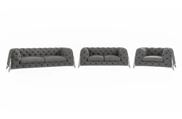 Zestaw mebli pikowanych Chesterfield luksusowy 3+2+1 KALIFORNIA - komplety